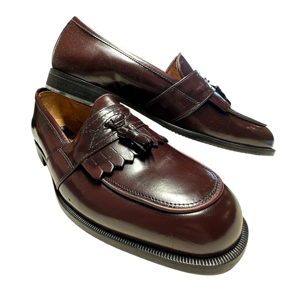 Bostonian Florentine Loafers Mens 13 M Burgundy Leather Kiltie Tassel NIB - Picture 4 of 8